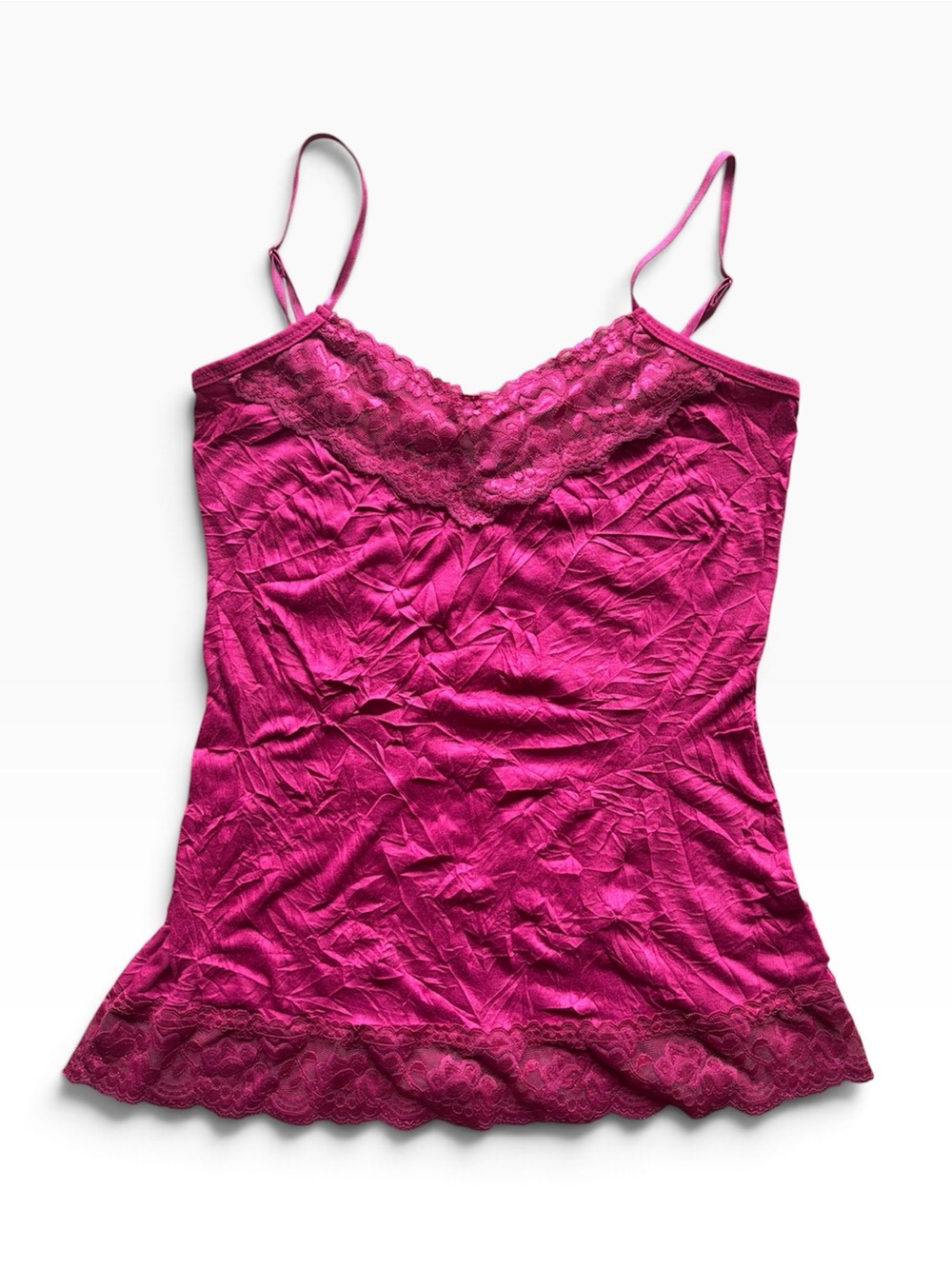 Y2K Pink Lace Cami Tank Women’s Sz M Babydoll Feminine Festival Vintage